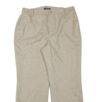 LAUREN RALPH LAUREN Womens Wool Beige Relaxed Straight Trousers W33 L29 Toggle