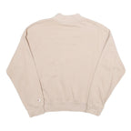 CHAMPION Womens Beige Cotton Blend Crew Neck M Logo Embroidered Sweatshirt