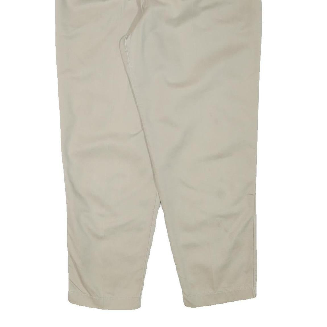 LEE Mens Cotton Blend Beige Relaxed Tapered Trousers W28 L27 Casual Comfort