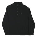 CALVIN KLEIN Mens Black 1/4 Zip L Cotton Blend Pullover Sweatshirt