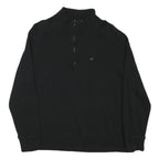 CALVIN KLEIN Mens Black 1/4 Zip L Cotton Blend Pullover Sweatshirt