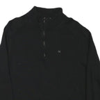 CALVIN KLEIN Mens Black 1/4 Zip L Cotton Blend Pullover Sweatshirt