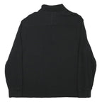 CALVIN KLEIN Mens Black 1/4 Zip L Cotton Blend Pullover Sweatshirt