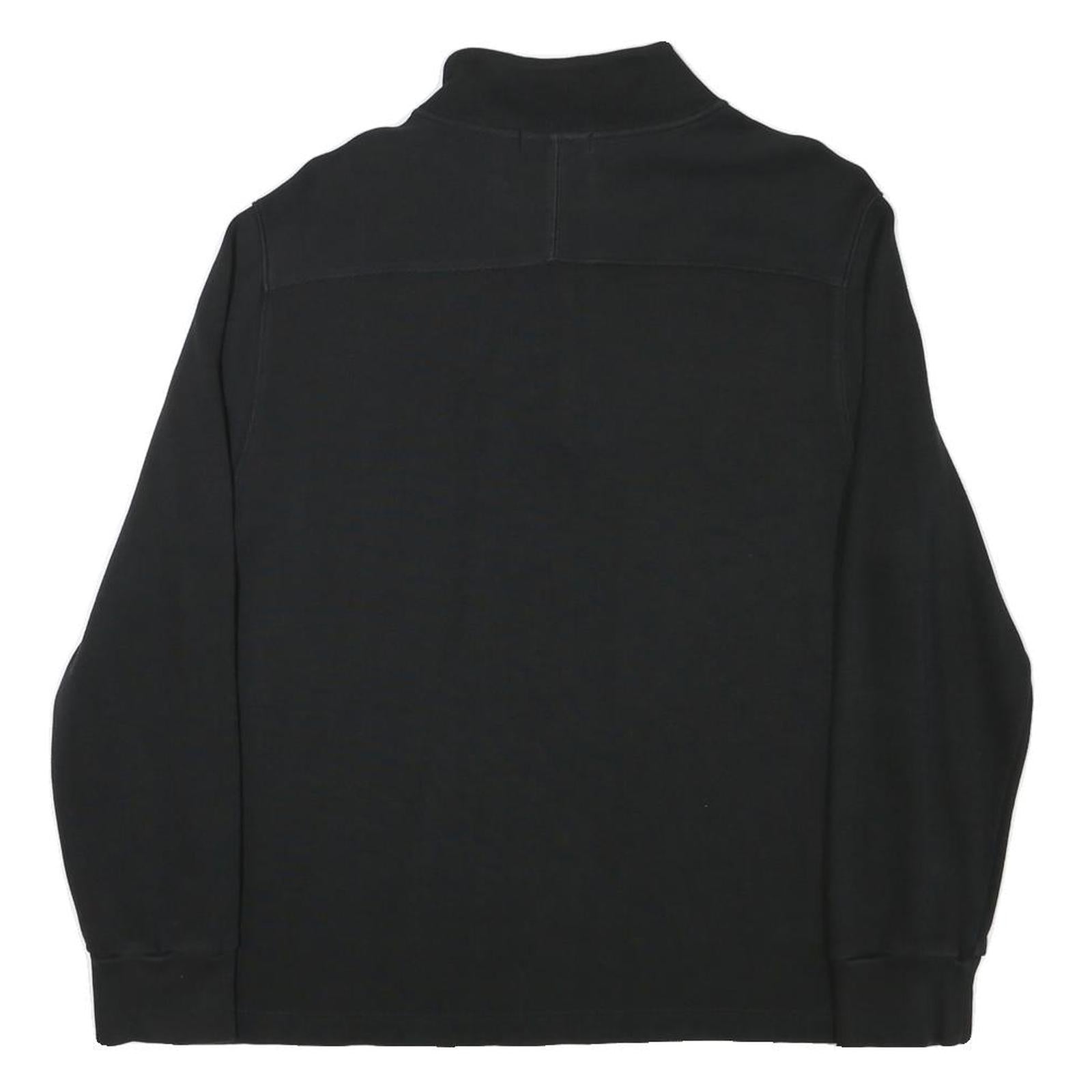 CALVIN KLEIN Mens Black 1/4 Zip L Cotton Blend Pullover Sweatshirt