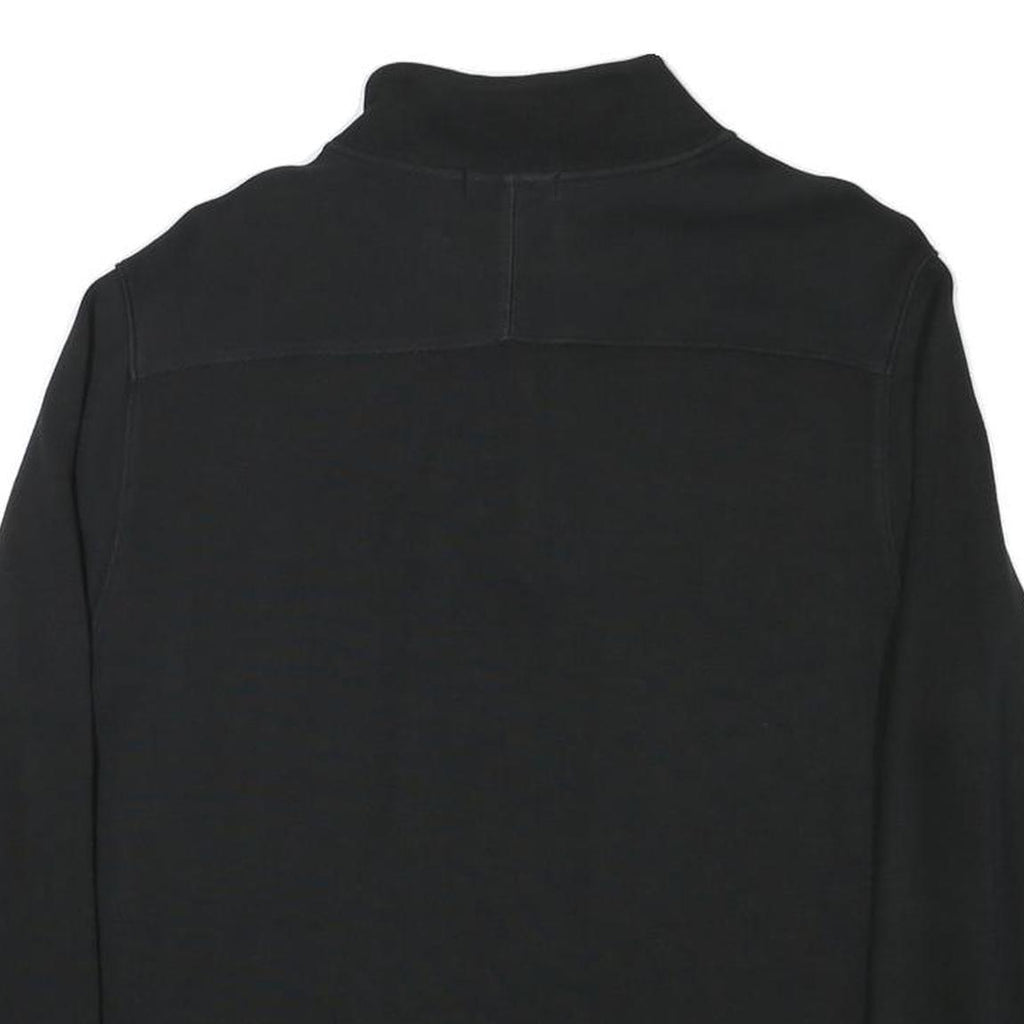 CALVIN KLEIN Mens Black 1/4 Zip L Cotton Blend Pullover Sweatshirt
