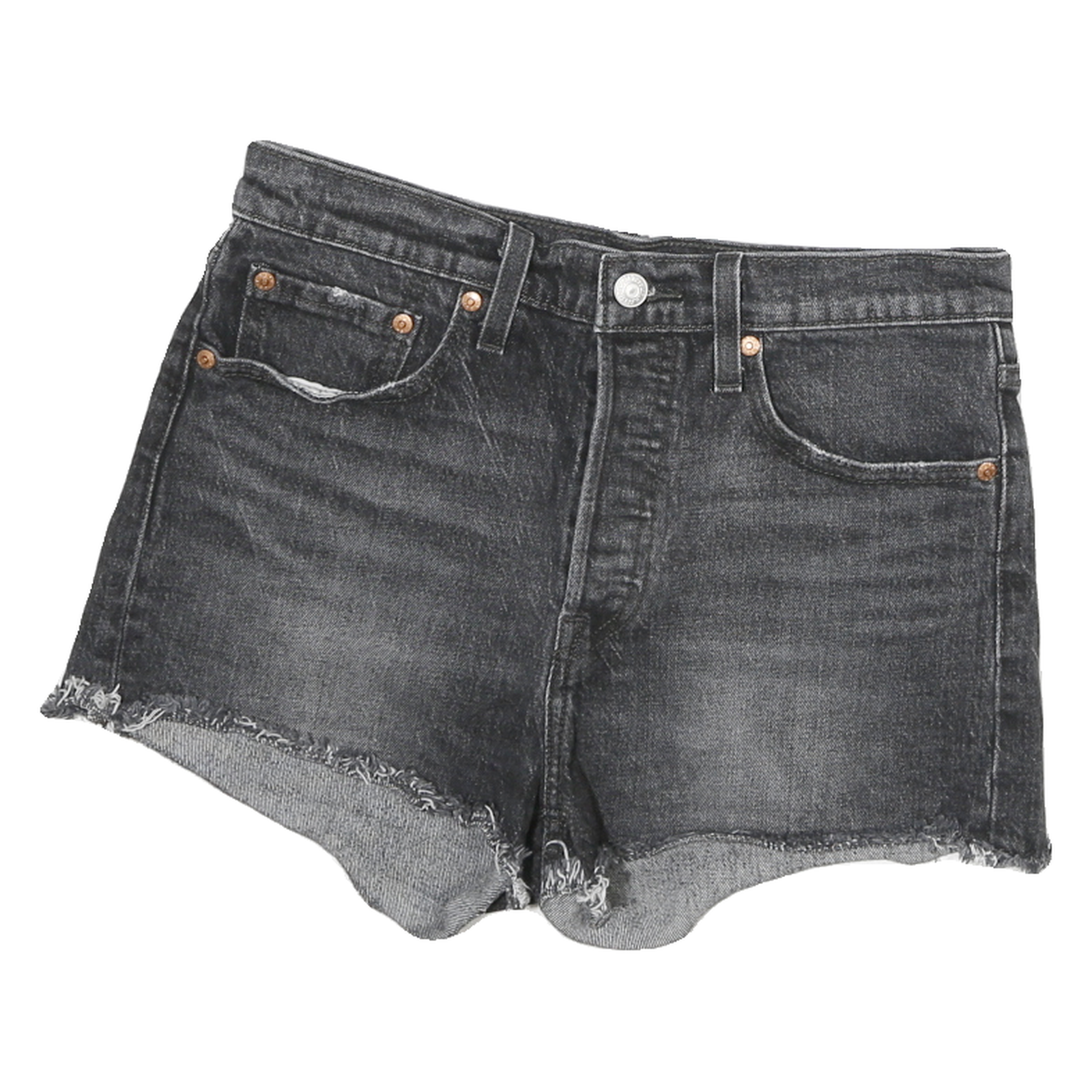 LEVI'S Womens Shorts Black Denim Cut-Off M W28 Casual Summer Wear