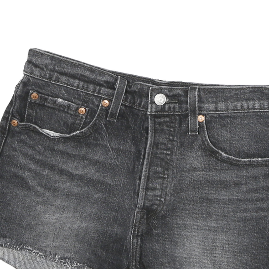 LEVI'S Womens Shorts Black Denim Cut-Off M W28 Casual Summer Wear