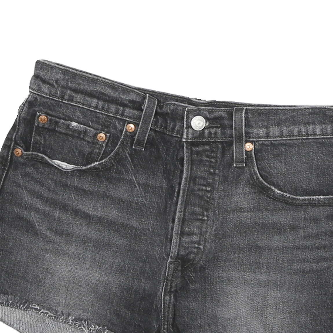 LEVI'S Womens Shorts Black Denim Cut-Off M W28 Casual Summer Wear