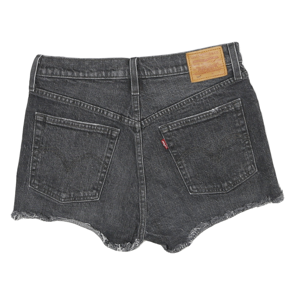 LEVI'S Womens Shorts Black Denim Cut-Off M W28 Casual Summer Wear