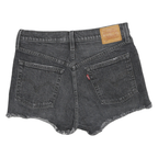 LEVI'S Womens Shorts Black Denim Cut-Off M W28 Casual Summer Wear