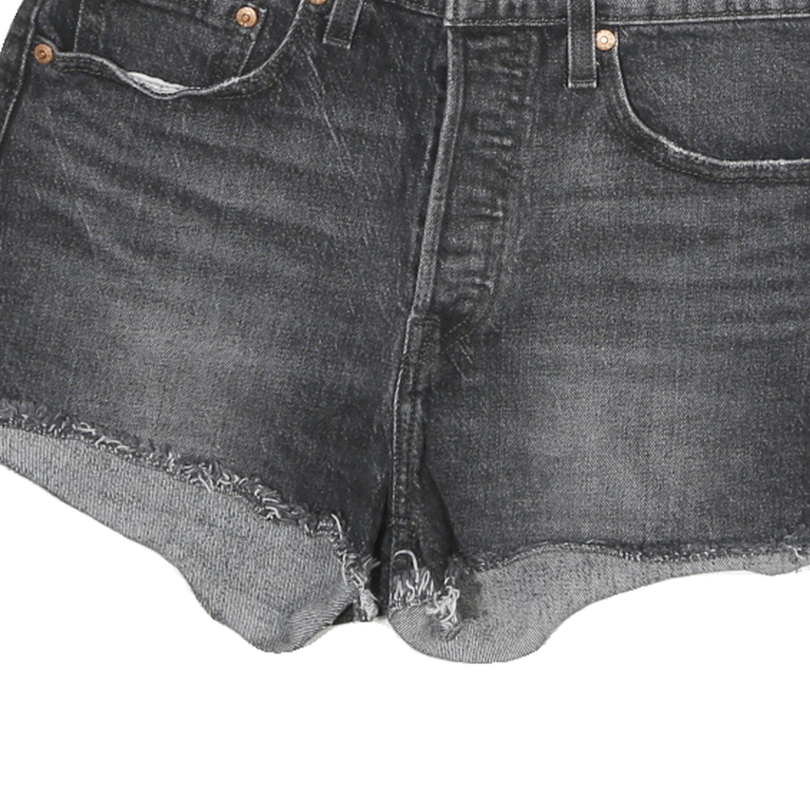 LEVI'S Womens Shorts Black Denim Cut-Off M W28 Casual Summer Wear