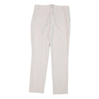REISS Womens Slim Cream Cotton Blend Slim Tapered Trousers W28 L28 Stylish