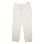 POLO RALPH LAUREN Mens Cotton Cream Regular Straight Trousers W35 L32 Classic