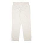 POLO RALPH LAUREN Mens Cotton Cream Regular Straight Trousers W35 L32 Classic
