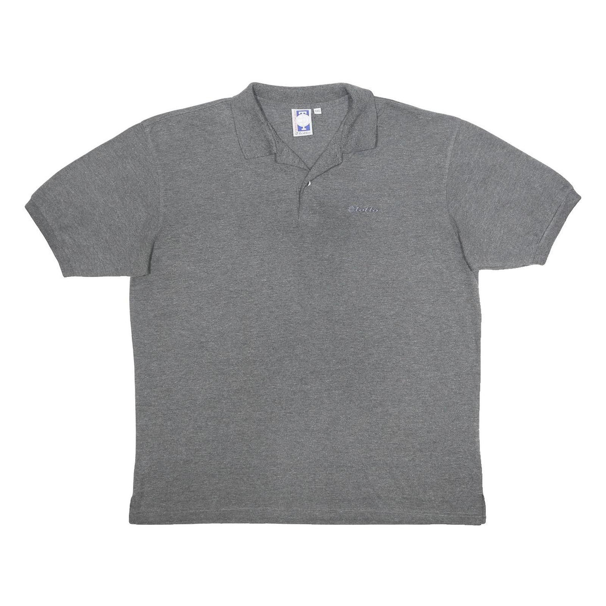 LOTTO Mens Grey Short Sleeve Plain 2XL Cotton Blend Polo Shirt Casual