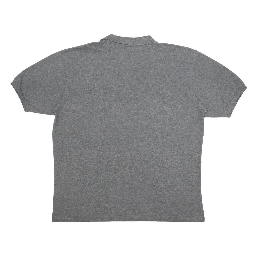 LOTTO Mens Grey Short Sleeve Plain 2XL Cotton Blend Polo Shirt Casual