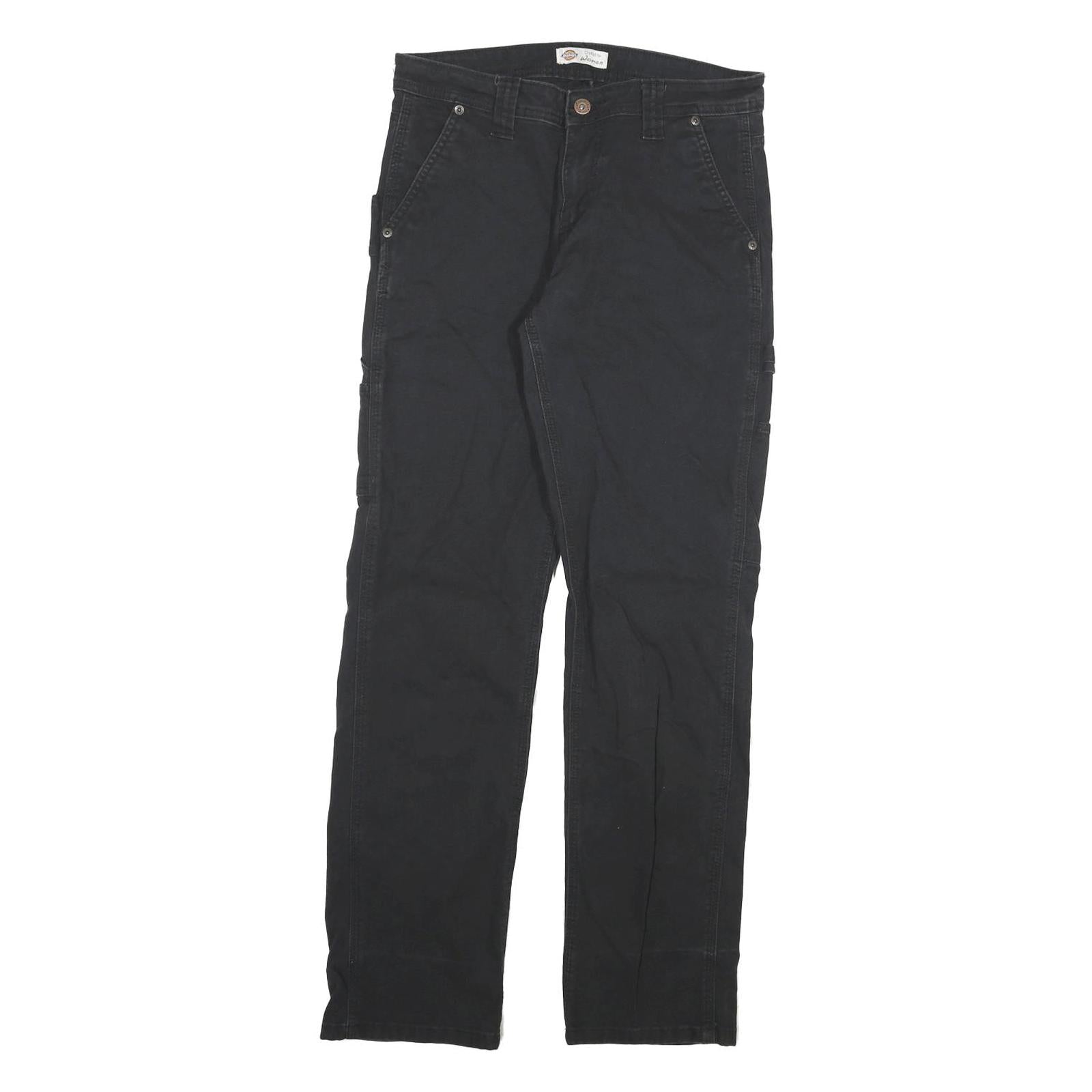 DICKIES Womens Slim Black Denim Slim Jeans W28 L30 Workwear Utility Style