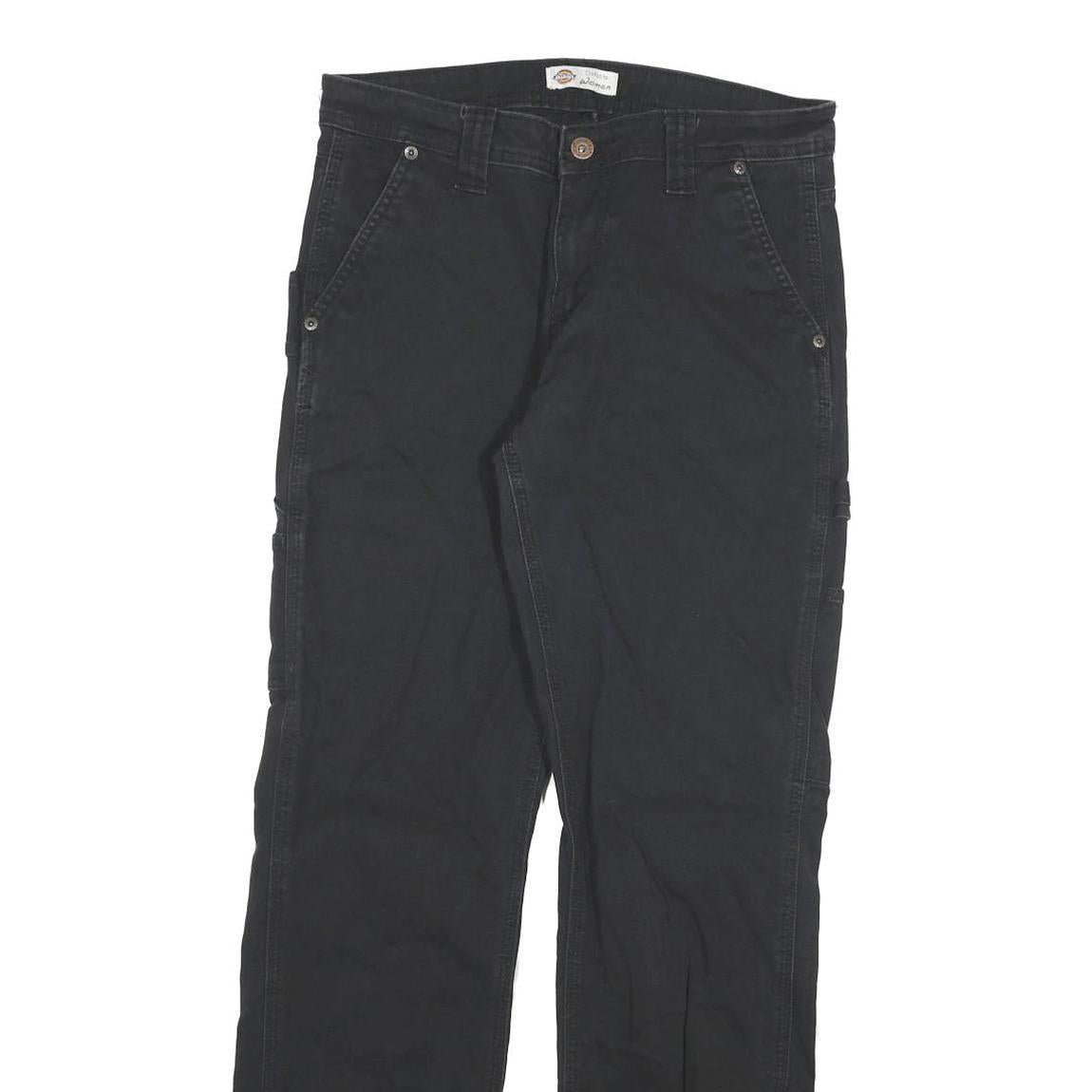 DICKIES Womens Slim Black Denim Slim Jeans W28 L30 Workwear Utility Style