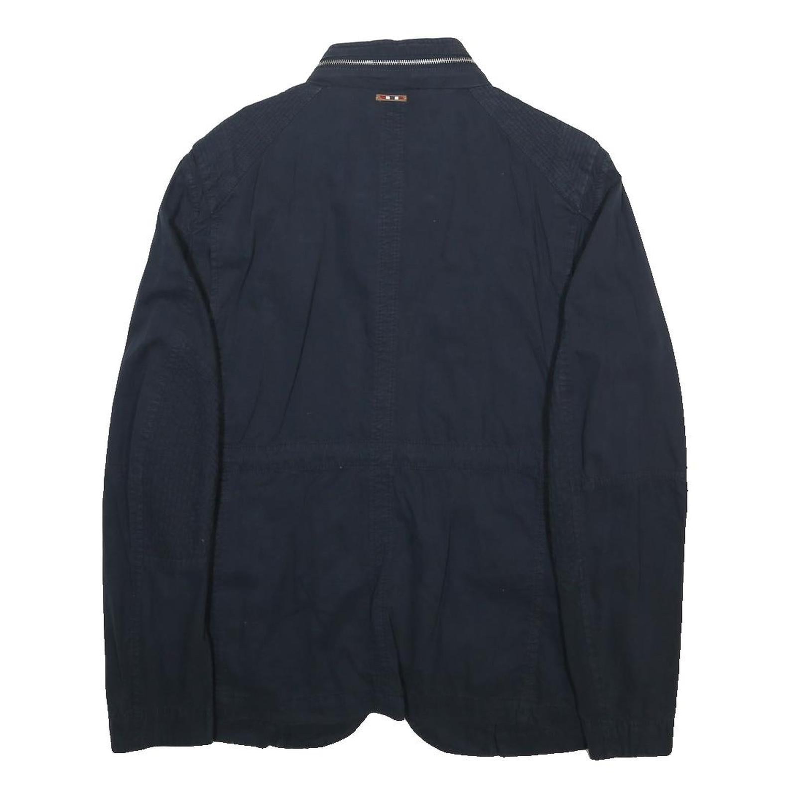 NAPAPIJRI Mens Blue XL Cotton Zip Jacket Classic Casual Style