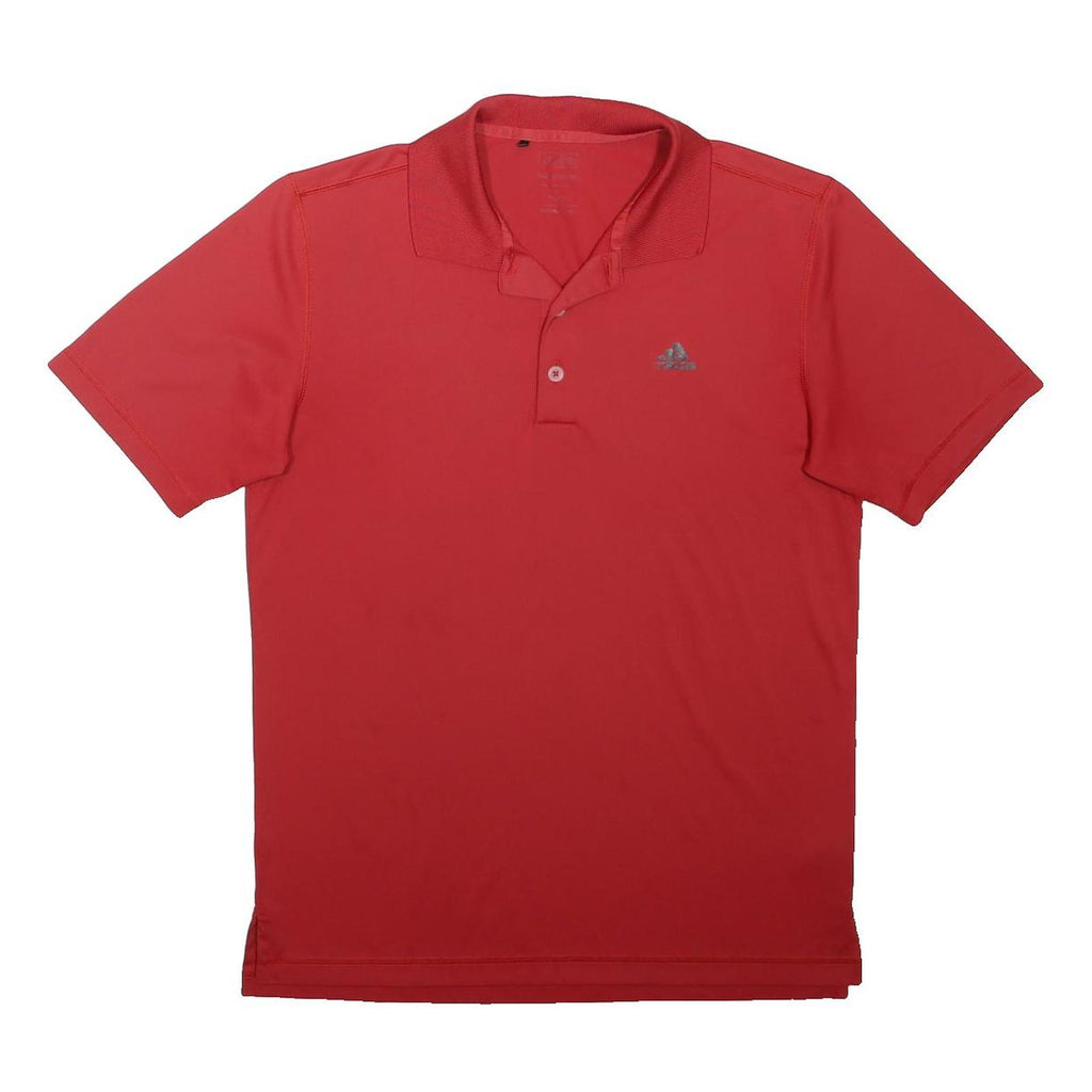 ADIDAS Mens Red Cotton Blend Short Sleeve Polo Shirt S Basic Casual Top