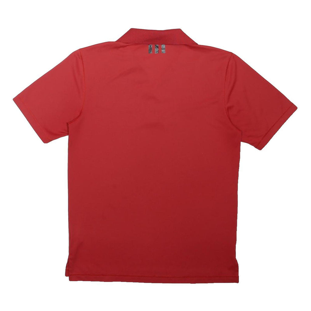 ADIDAS Mens Red Cotton Blend Short Sleeve Polo Shirt S Basic Casual Top