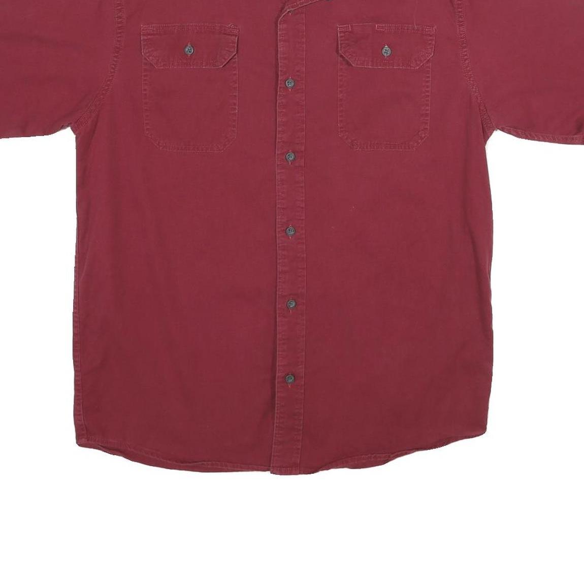 WRANGLER Mens Maroon Cotton Blend Shirt M Button Pocket Casual Western Style