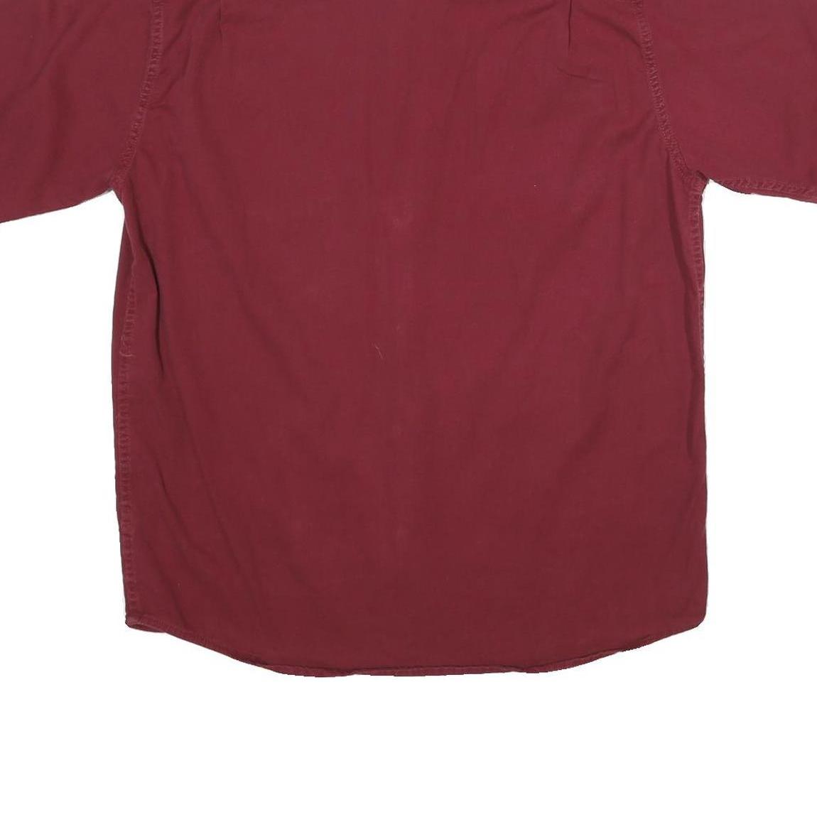 WRANGLER Mens Maroon Cotton Blend Shirt M Button Pocket Casual Western Style