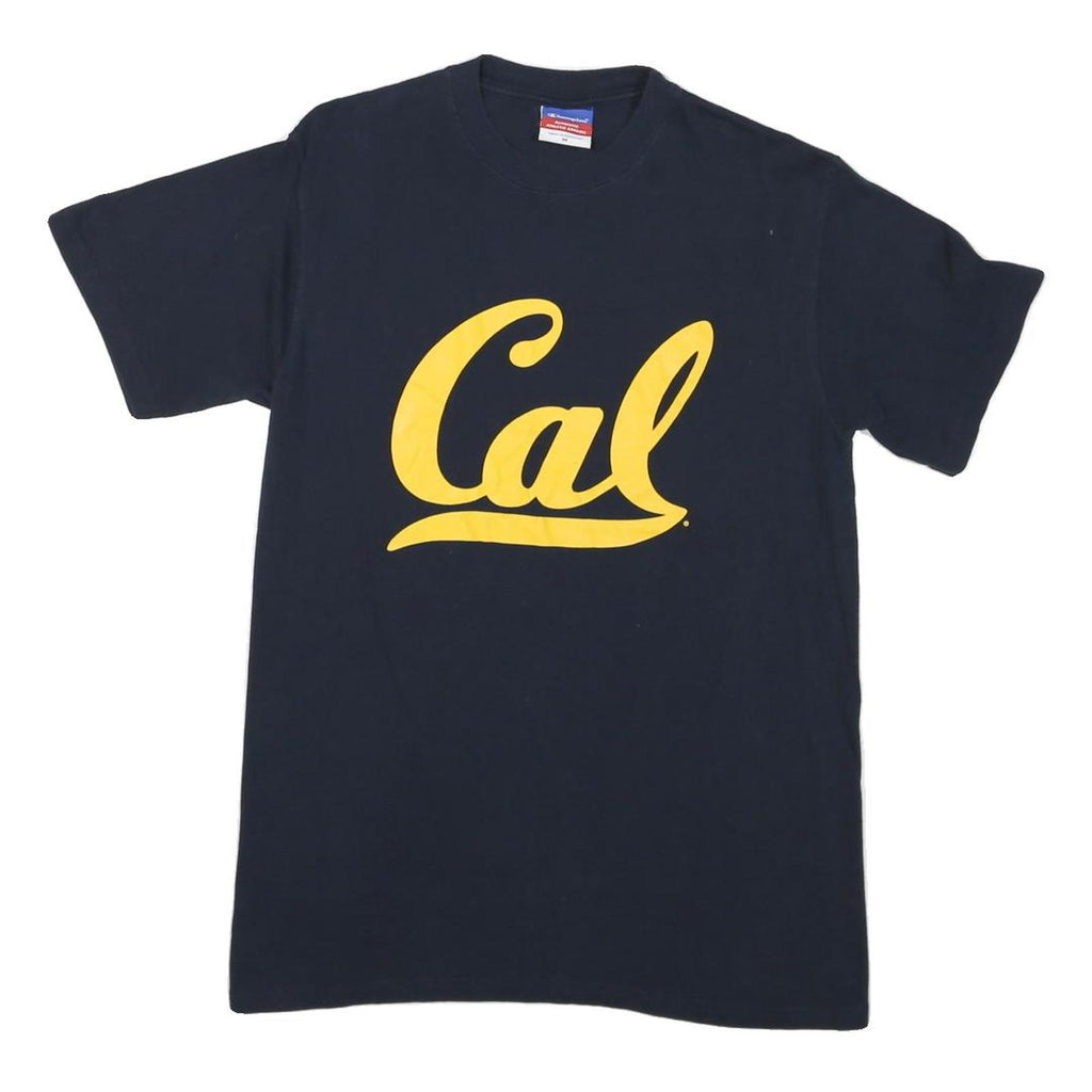 CHAMPION Mens Navy Blue Cal Graphic T-Shirt M Short Sleeve Crew Neck Cotton