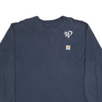 CARHARTT Mens Navy Blue Long Sleeve Crew Neck XL Western Pneumatics Logo Cotton