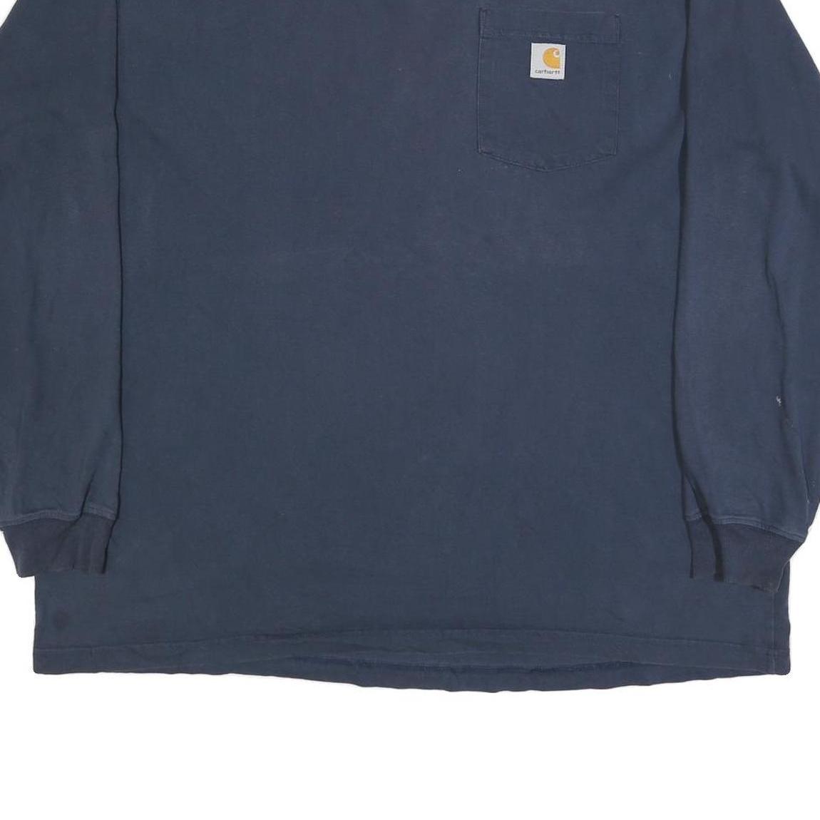 CARHARTT Mens Navy Blue Long Sleeve Crew Neck XL Western Pneumatics Logo Cotton
