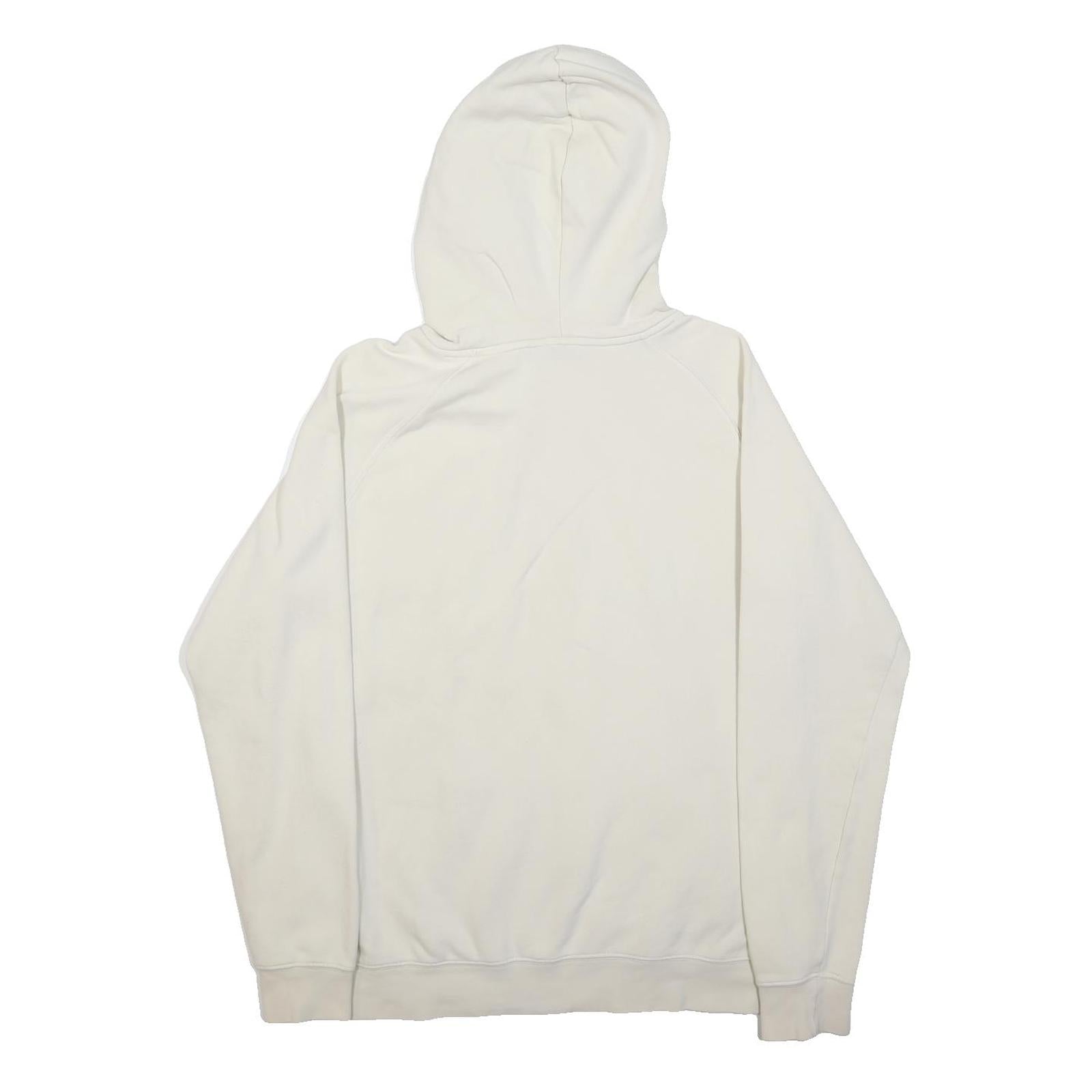 THE NORTH FACE Womens White Hoodie L Cotton Blend Pullover Drawstring Hood