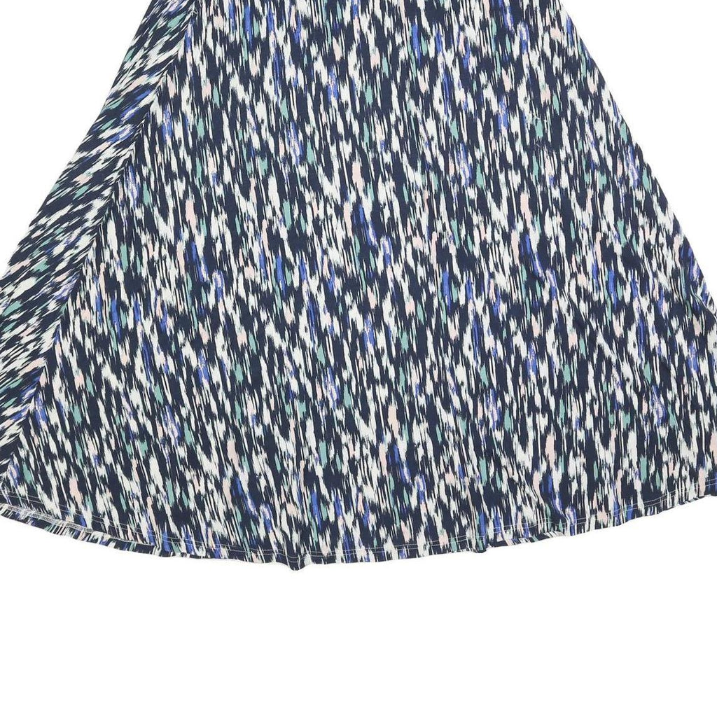 WHITE STUFF Womens Blue White & Pink Patterned Swing Midi Viscose Blend Skirt UK