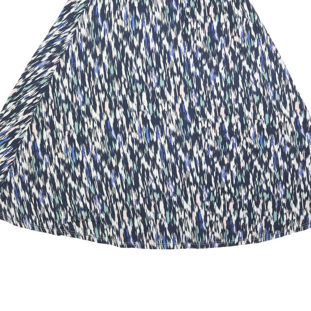 WHITE STUFF Womens Blue White & Pink Patterned Swing Midi Viscose Blend Skirt UK