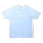 ADIDAS ORIGINALS Mens Blue & Light Blue Graphic T-Shirt L Short Sleeve Crew Neck
