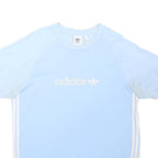 ADIDAS ORIGINALS Mens Blue & Light Blue Graphic T-Shirt L Short Sleeve Crew Neck