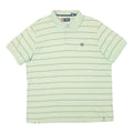 CHAPS Mens Light Green & White Striped Short Sleeve Polo Shirt XL Cotton Blend