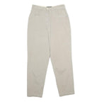 BENSISNON Womens Beige Regular Fit Straight Trousers W24 L27 Classic Zip Pocket