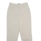 BENSISNON Womens Beige Regular Fit Straight Trousers W24 L27 Classic Zip Pocket