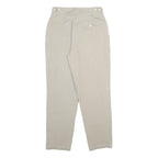 BENSISNON Womens Beige Regular Fit Straight Trousers W24 L27 Classic Zip Pocket