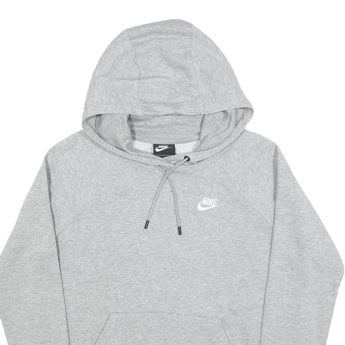 NIKE Mens Grey Hoodie S Cotton Pullover Drawstring Hood Casual Sportswear