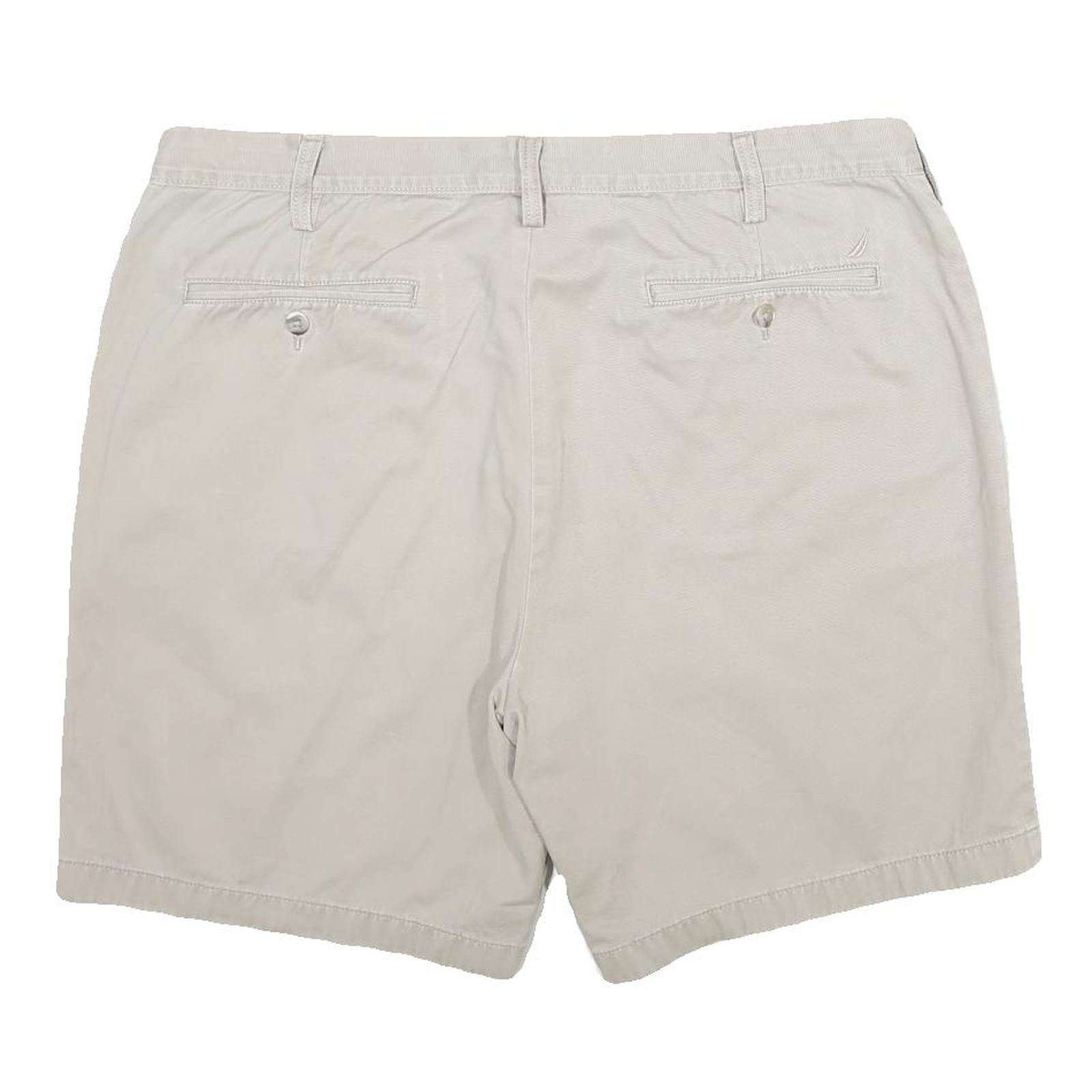 NAUTICA Mens Shorts Beige Casual Plain XL W38 Cotton Comfortable Classic Fit