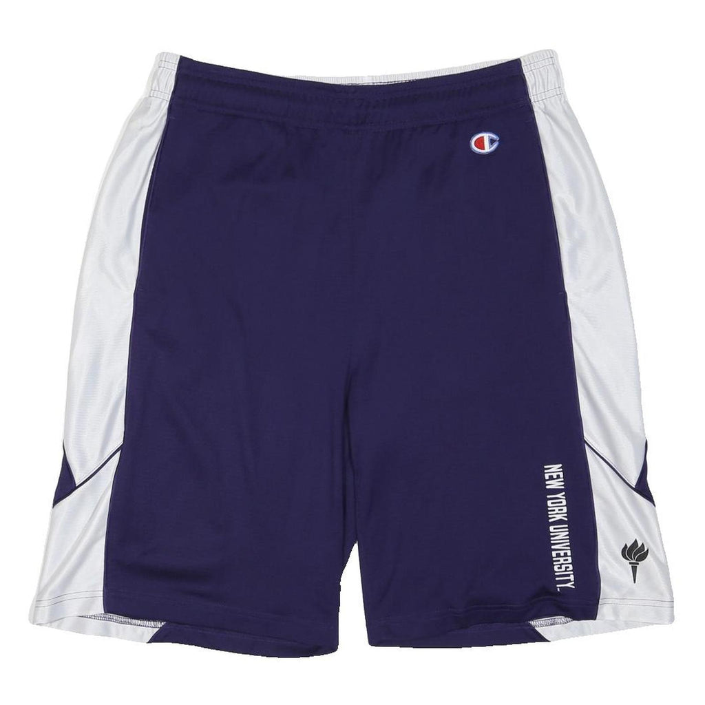 CHAMPION Mens Shorts Blue & White New York University XL W32 Sports Casual