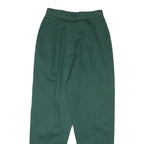 LANDS END Womens Cotton Blend Forest Green Regular Fit Straight Trousers W25 L29