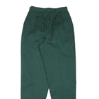 LANDS END Womens Cotton Blend Forest Green Regular Fit Straight Trousers W25 L29