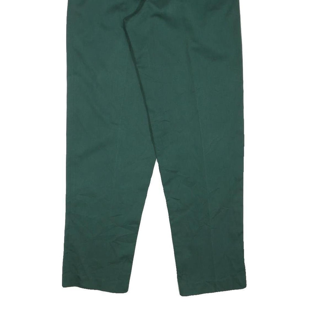 LANDS END Womens Cotton Blend Forest Green Regular Fit Straight Trousers W25 L29
