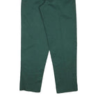 LANDS END Womens Cotton Blend Forest Green Regular Fit Straight Trousers W25 L29