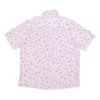 DAMART Womens White & Pink Floral Sports Shirt Short Sleeve Collared UK 20