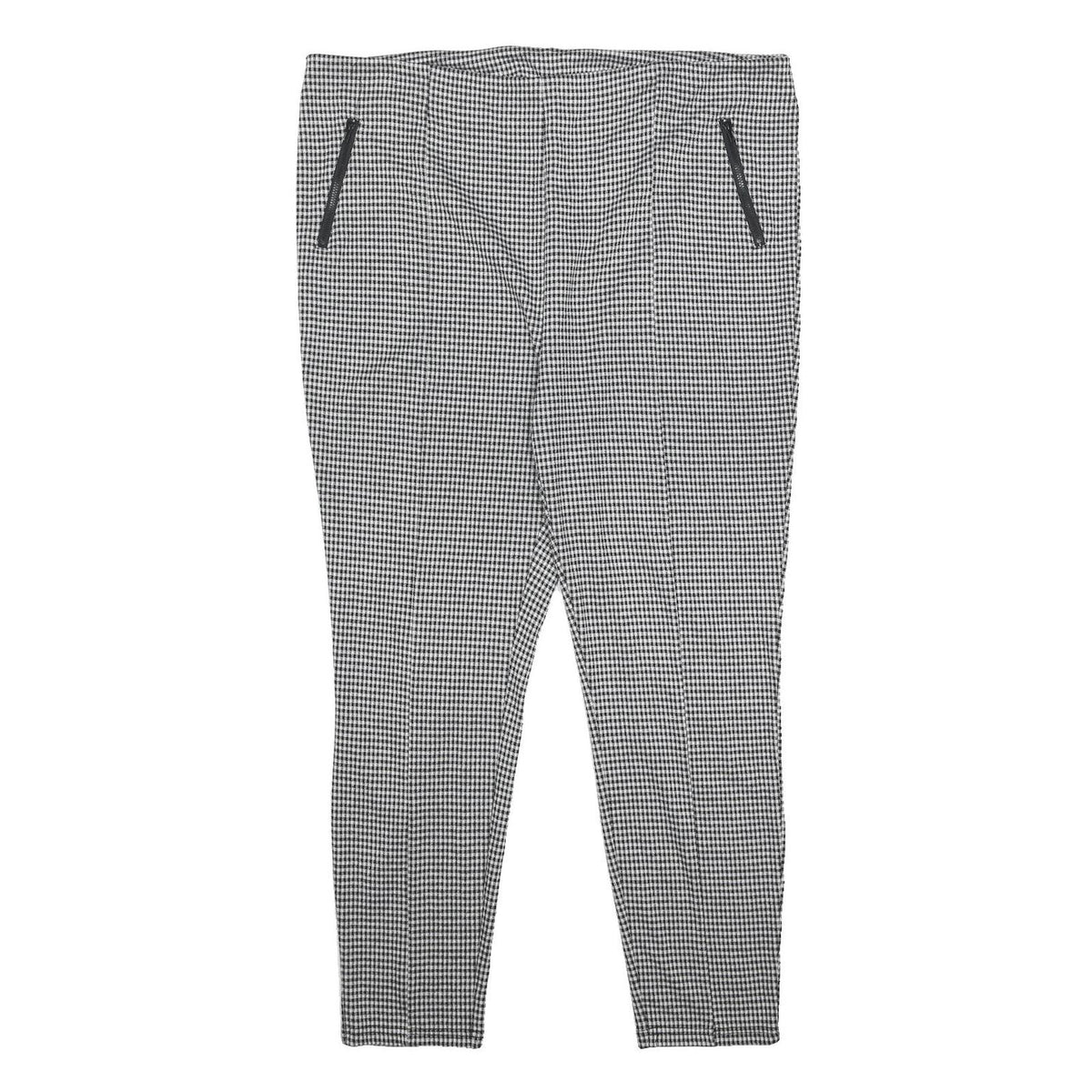 PEACOCKS Womens Black & White Slim Skinny Checked Trousers W40 L28 Polyester