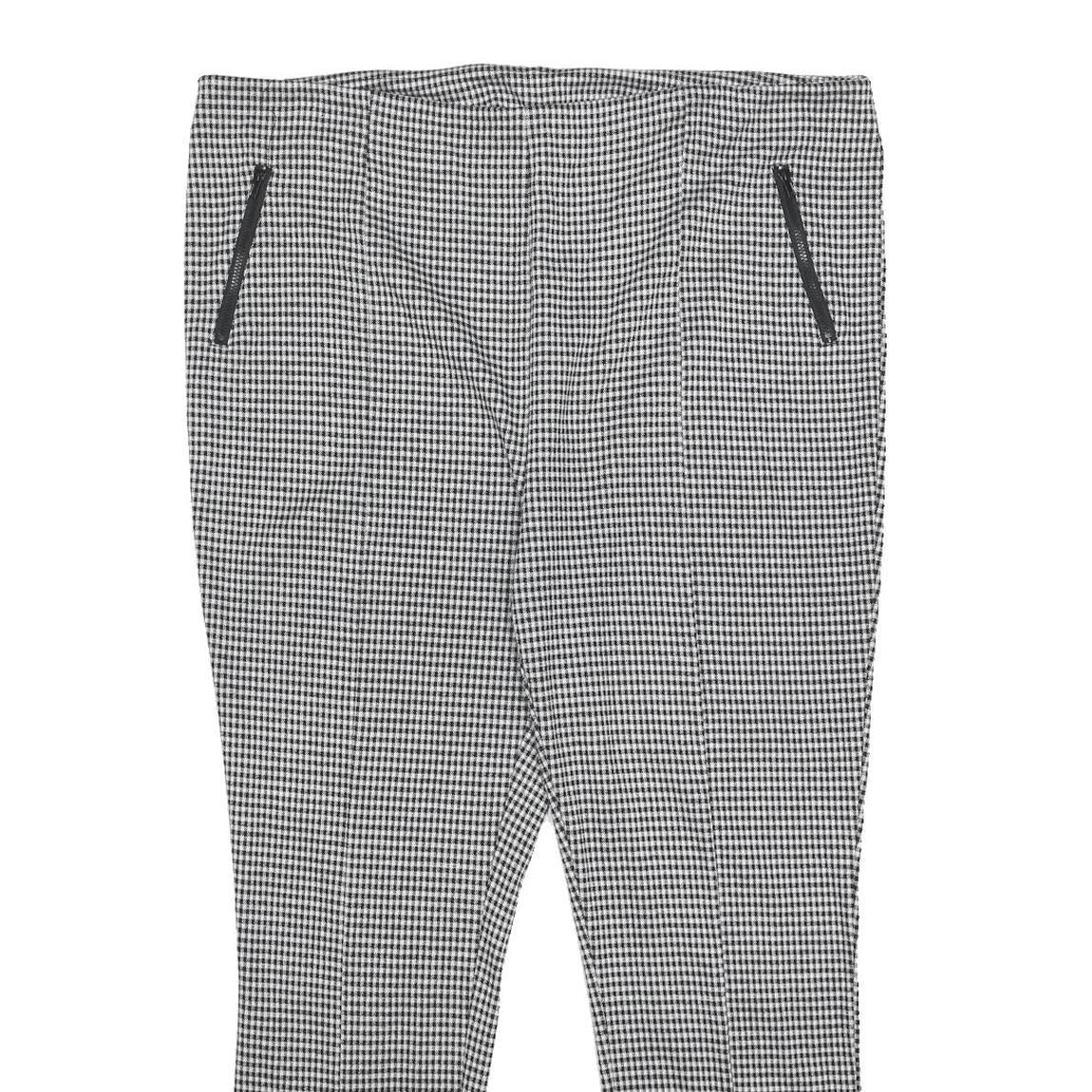 PEACOCKS Womens Black & White Slim Skinny Checked Trousers W40 L28 Polyester