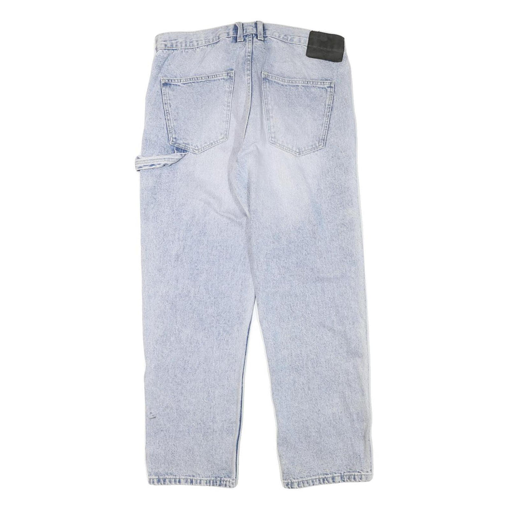 FSBN Mens Regular Fit Light Blue Denim Jeans W33 L30 Cotton Blend Zip Closure